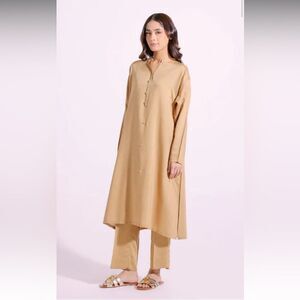 ETHNIC PAKISTANI DESIGNER RHINESTONE FLOWY READY MADE DRESS 2 PIECE